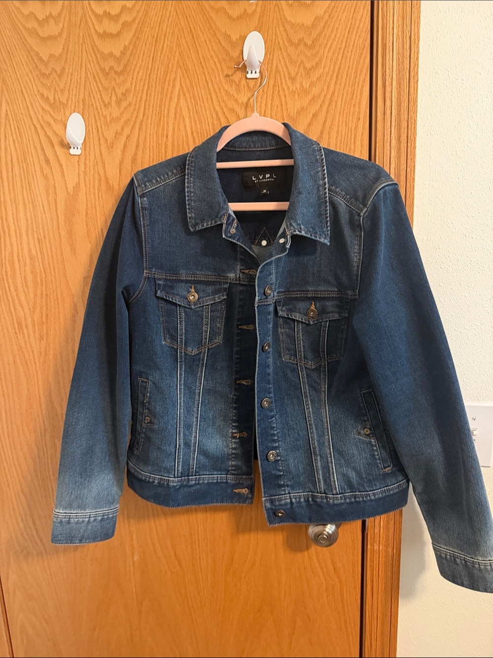 NWOT Liverpool Dark Blue Faded Denim Jacket for Women
